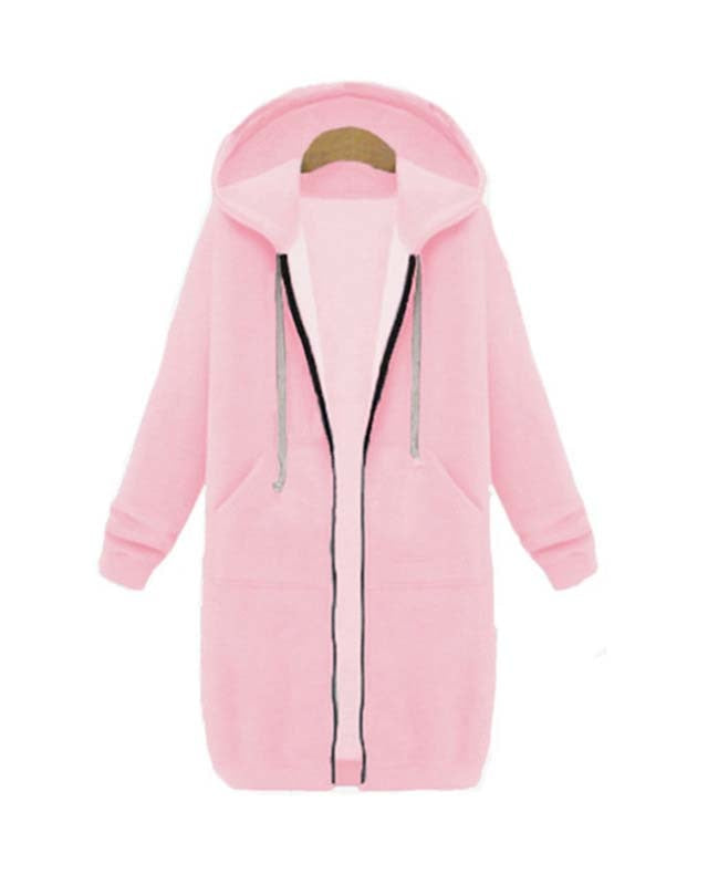 Damska Długa Bluza z Kapturem – Wygodny Zamek i Komfort na Zimowe Dni 10