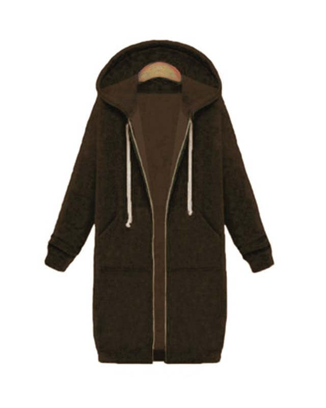 Damska Długa Bluza z Kapturem – Wygodny Zamek i Komfort na Zimowe Dni 4