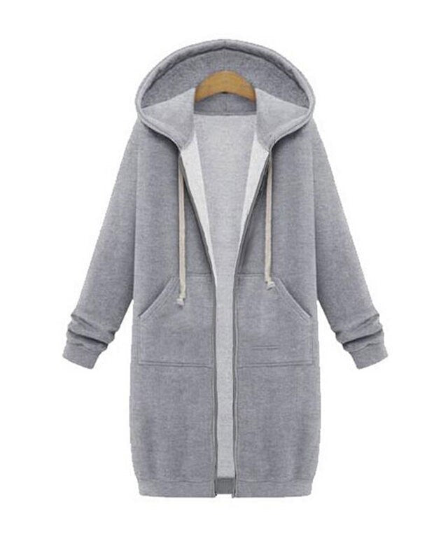 Damska Długa Bluza z Kapturem – Wygodny Zamek i Komfort na Zimowe Dni 5