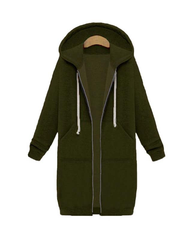 Damska Długa Bluza z Kapturem – Wygodny Zamek i Komfort na Zimowe Dni 8