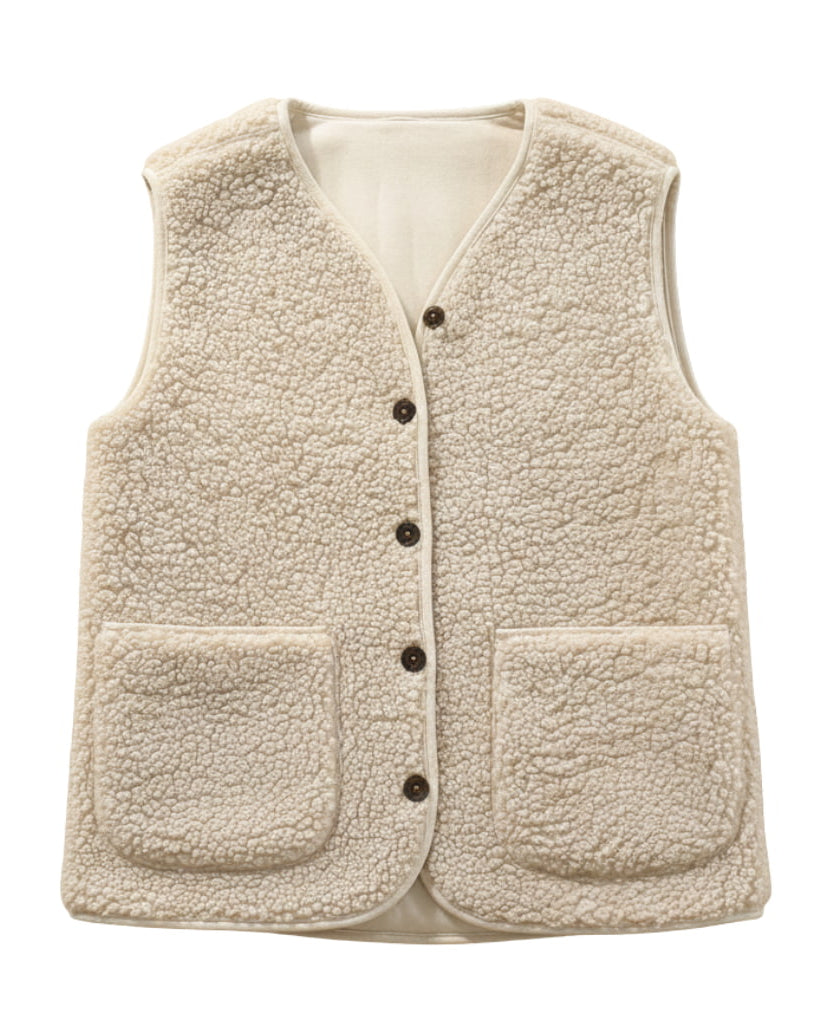 Damska Kamizelka Pluszowa – Elegancki Krój z Guzikami na Każdą Okazję 0