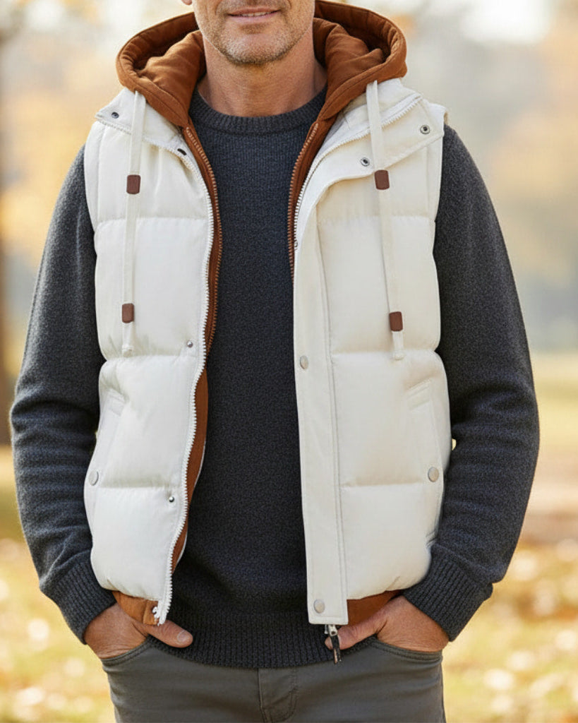 Męska Kamizelka Puchowa z Kapturem – Wodoodporna i Ciepła na Każdą Pogodę 1