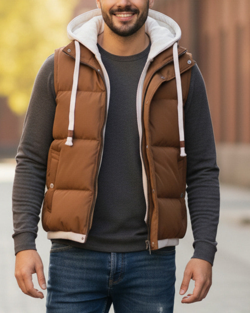Męska Kamizelka Puchowa z Kapturem – Wodoodporna i Ciepła na Każdą Pogodę 4