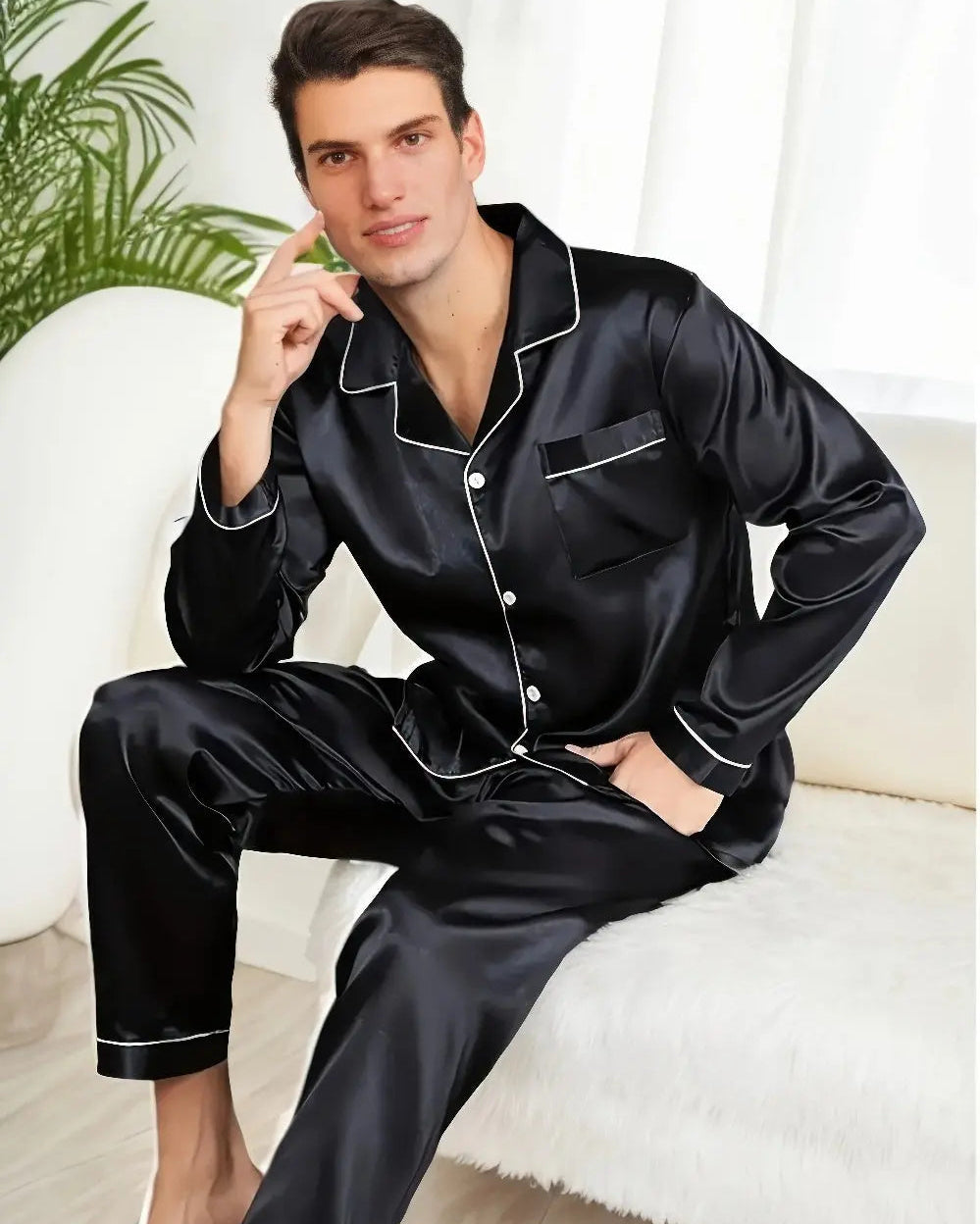 Męska Piżama Długa – Luksusowy Komfort i Styl na Relaks w Domu 0