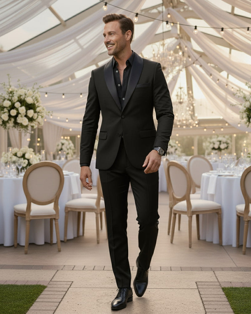 Męski Garnitur Slim Fit – Elegancka Jednorzędowa Marynarka Idealna na Specjalne Okazje 7