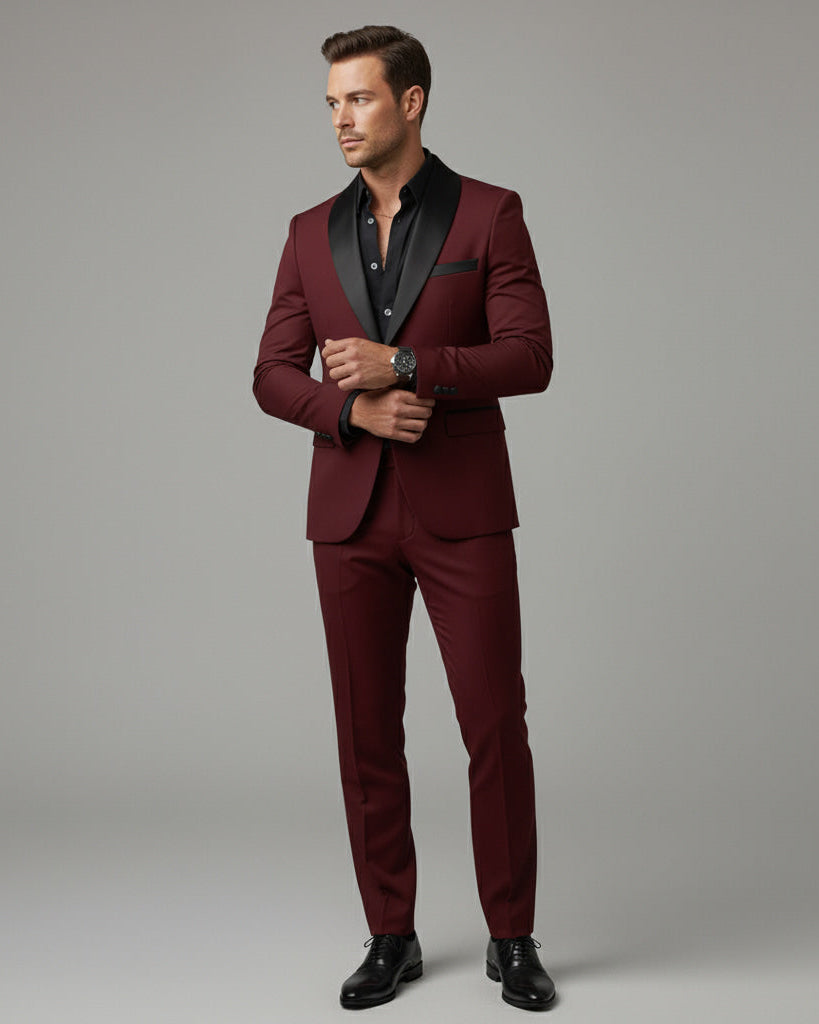 Męski Garnitur Slim Fit – Elegancka Jednorzędowa Marynarka Idealna na Specjalne Okazje 9