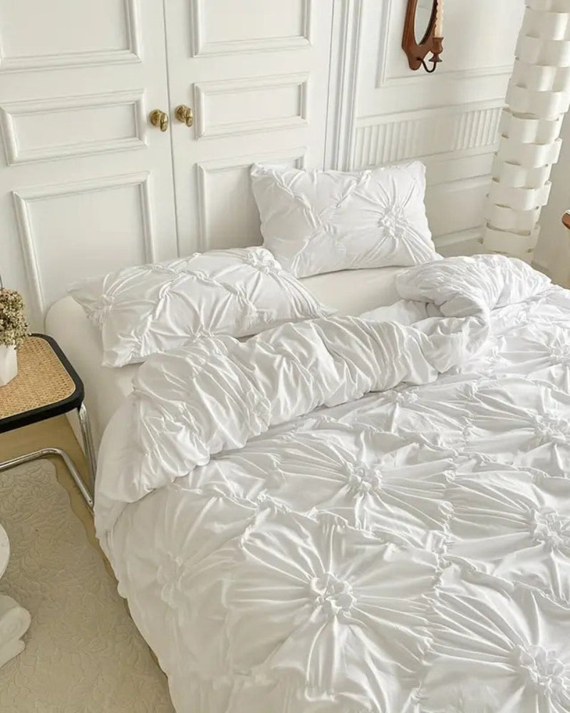 Miłośnicy Elegancji Zestaw Poszewek na Kołdrę – Plisowany Wzór dla Luksusowego Wypoczynku 1