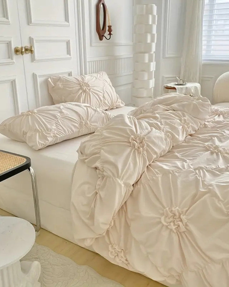 Miłośnicy Elegancji Zestaw Poszewek na Kołdrę – Plisowany Wzór dla Luksusowego Wypoczynku 3