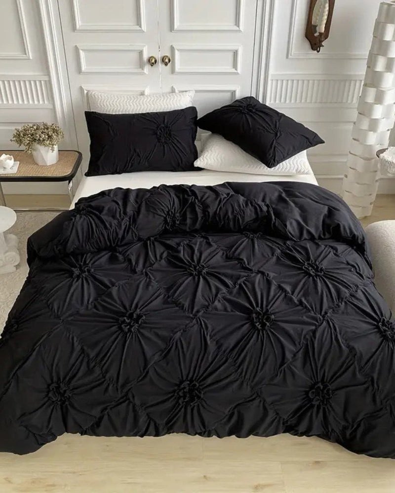 Miłośnicy Elegancji Zestaw Poszewek na Kołdrę – Plisowany Wzór dla Luksusowego Wypoczynku 4