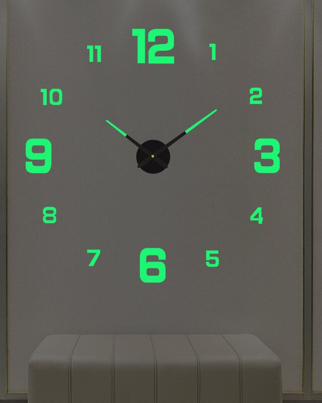 Miłośnicy Wnętrz Zegar Ścienny – Bezramowy Design z Dużymi Numerami 3D dla Nowoczesnego Stylu 4