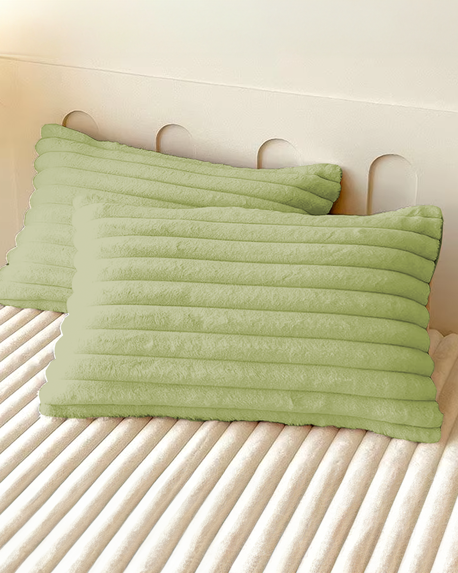 Miłośnicy Wygody Zestaw Poszewek na Poduszki – Prążkowana Tekstura i Puszystość 1