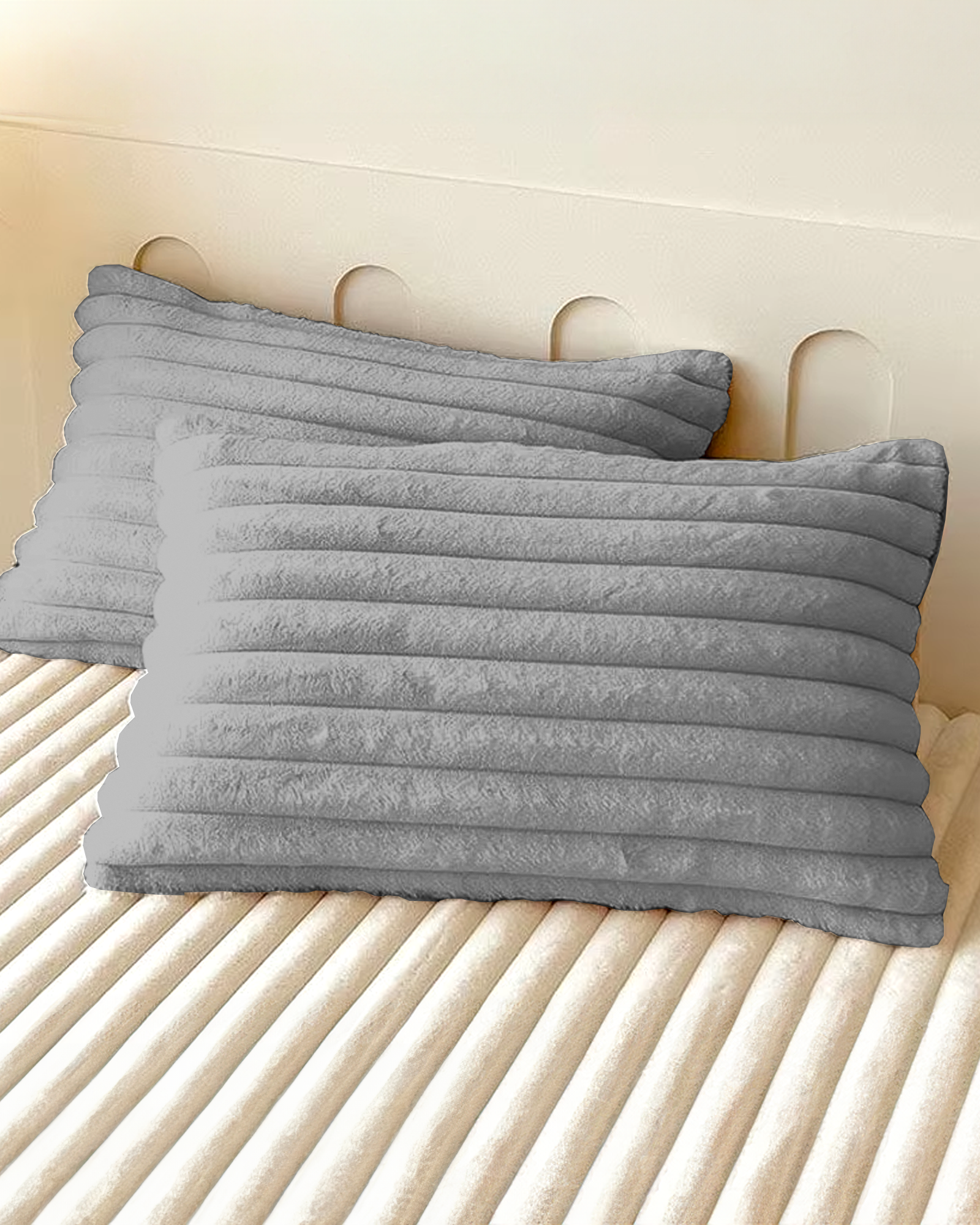 Miłośnicy Wygody Zestaw Poszewek na Poduszki – Prążkowana Tekstura i Puszystość 2