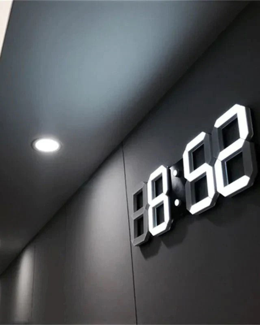 Miłośnicy nowoczesności Zegar ścienny 3D – Dynamiczny wyświetlacz LED dla stylowego wnętrza 0