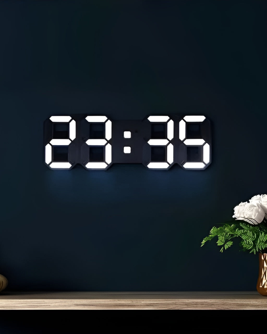 Miłośnicy nowoczesności Zegar ścienny 3D – Dynamiczny wyświetlacz LED dla stylowego wnętrza 1