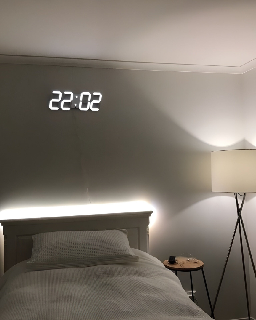 Miłośnicy nowoczesności Zegar ścienny 3D – Dynamiczny wyświetlacz LED dla stylowego wnętrza 2