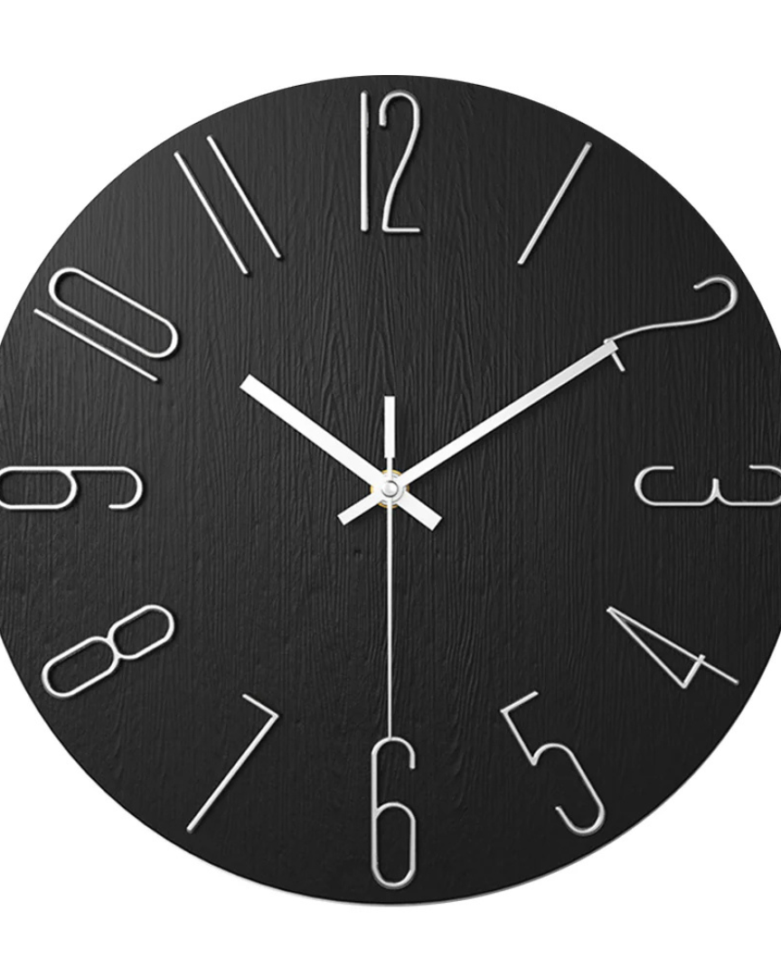 Miłośnicy nowoczesności Zegar ścienny – Cichy mechanizm kwarcowy z geometrycznym akcentem 3D 3