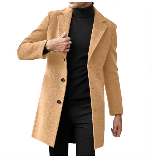 Męski Płaszcz Przejściowy - Dopasowany, Długość Do Połowy Uda