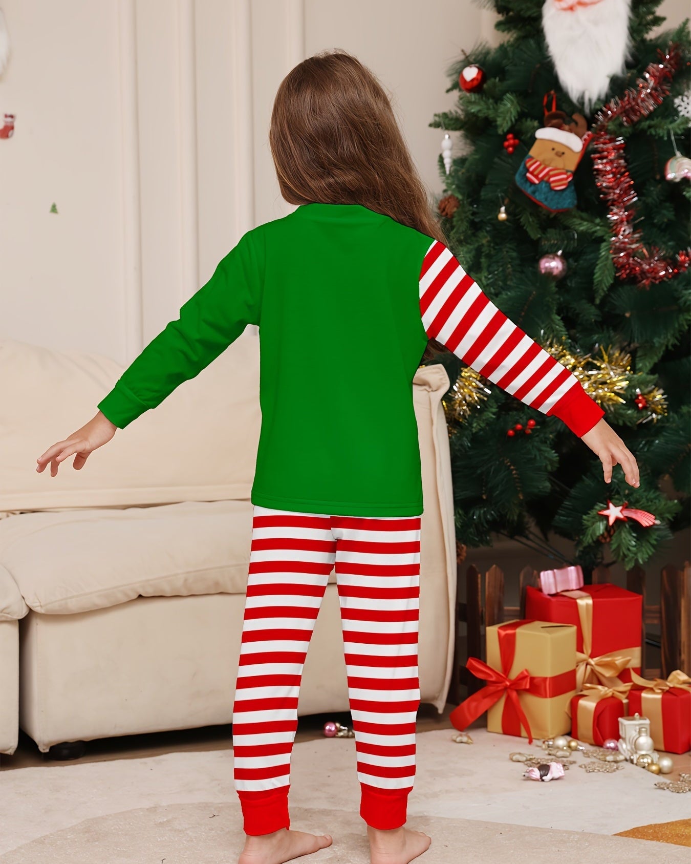 Rodzinny Zestaw Piżam Unisex – Ognioodporny Dżersej dla Wygodnych Świątecznych Wieczorów 1