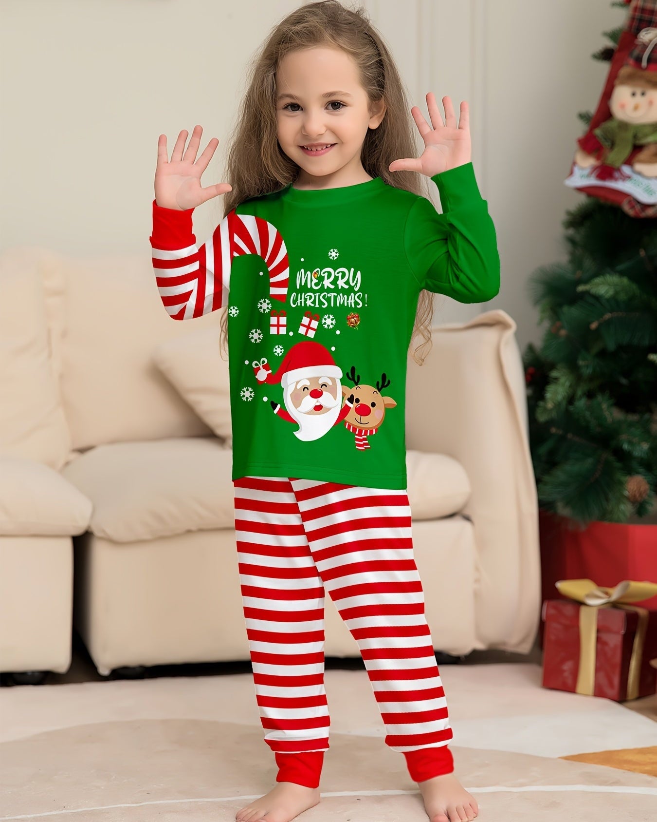 Rodzinny Zestaw Piżam Unisex – Ognioodporny Dżersej dla Wygodnych Świątecznych Wieczorów 3