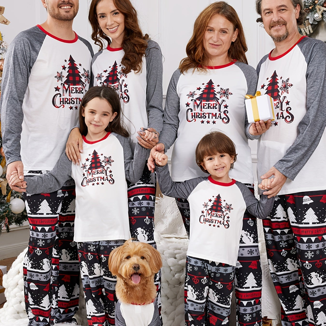 Rodzinny Zestaw Piżam Unisex – Wygodne Świąteczne Ubrania dla Całej Rodziny w Miękkim Dżerseju 0