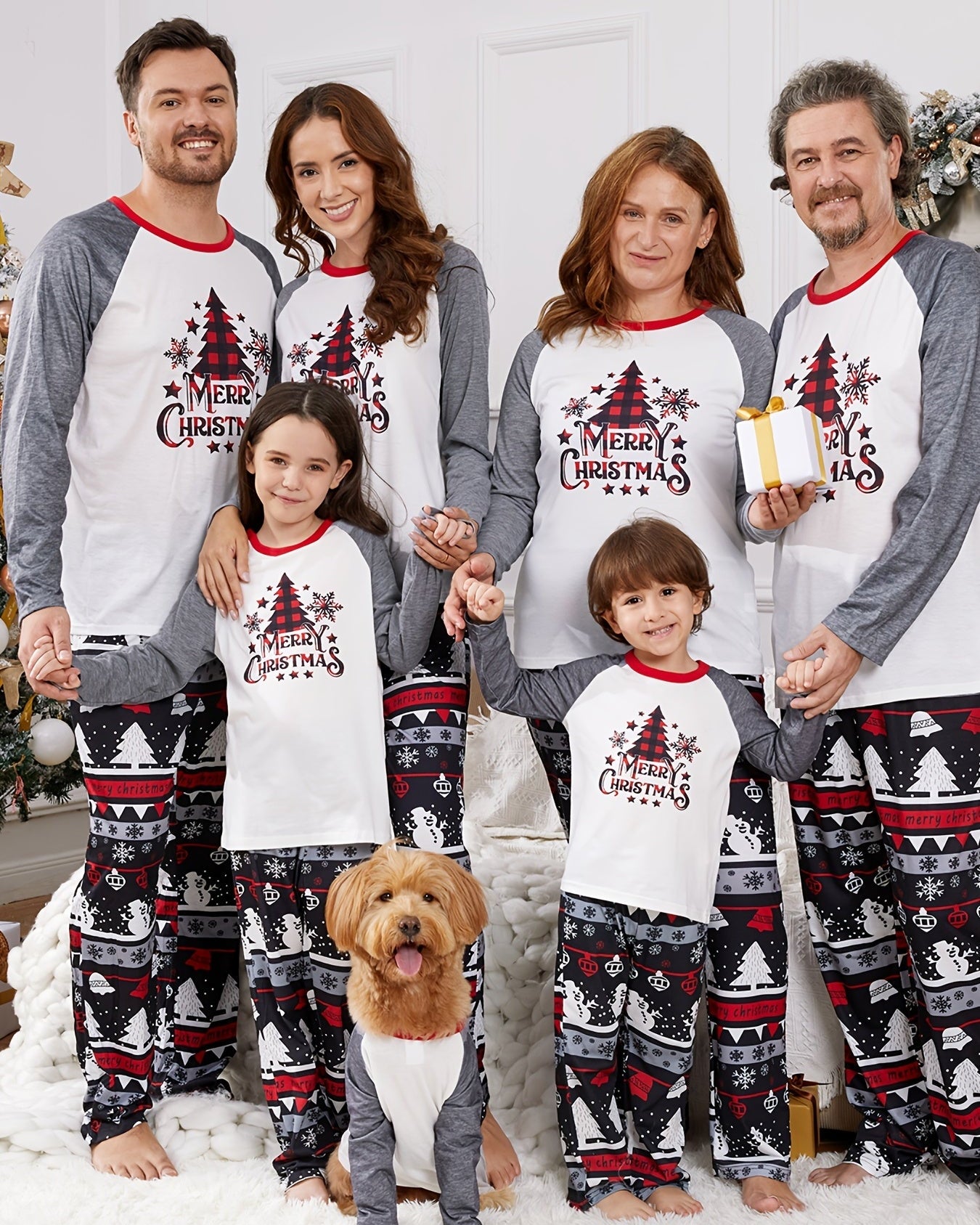 Rodzinny Zestaw Piżam Unisex – Wygodne Świąteczne Ubrania dla Całej Rodziny w Miękkim Dżerseju 0