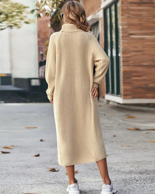 Sukienka Damska Swetrowa – Elegancki Golf i Luźny Krój na Chłodniejsze Dni 1