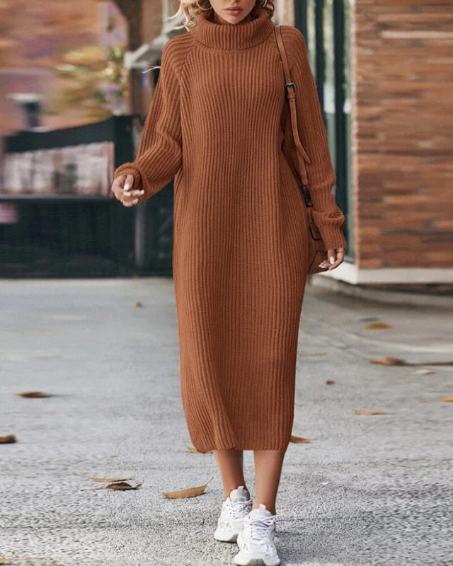 Sukienka Damska Swetrowa – Elegancki Golf i Luźny Krój na Chłodniejsze Dni 2