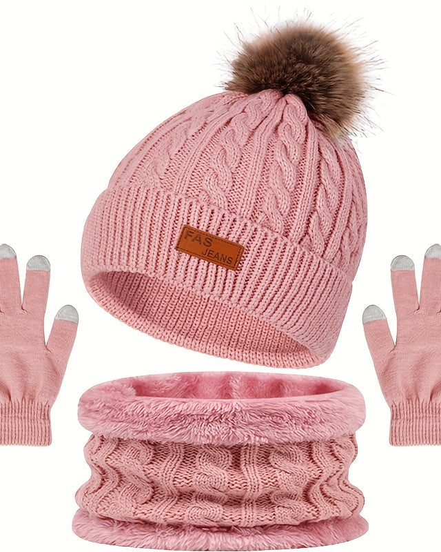 Zimowy Zestaw Akcesoriów dla Kobiet – Ciepły Kompletny Zestaw z Czapką, Szalikiem i Rękawiczkami na Chłodne Dni 2