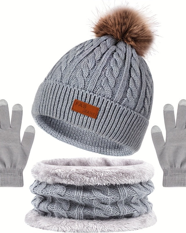 Zimowy Zestaw Akcesoriów dla Kobiet – Ciepły Kompletny Zestaw z Czapką, Szalikiem i Rękawiczkami na Chłodne Dni 3