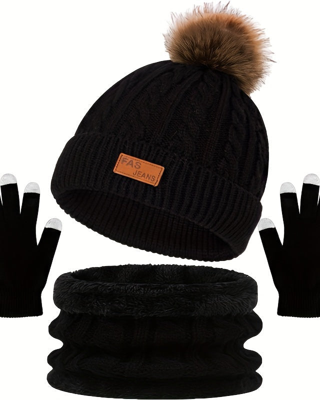 Zimowy Zestaw Akcesoriów dla Kobiet – Ciepły Kompletny Zestaw z Czapką, Szalikiem i Rękawiczkami na Chłodne Dni 4