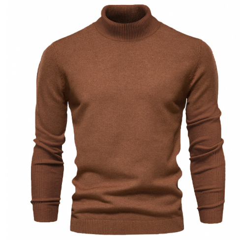 Męski Sweter Golf - Dopasowany Krój, Dzianinowy