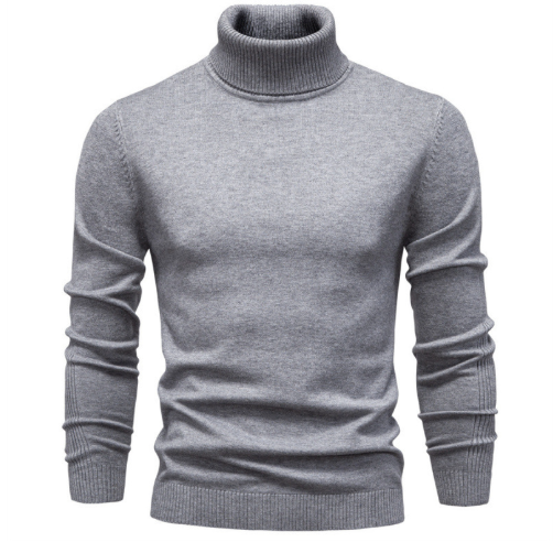 Męski Sweter Golf - Dopasowany Krój, Dzianinowy