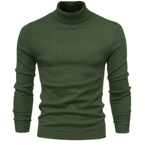 Męski Sweter Golf - Dopasowany Krój, Dzianinowy