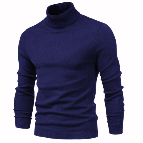 Męski Sweter Golf - Dopasowany Krój, Dzianinowy