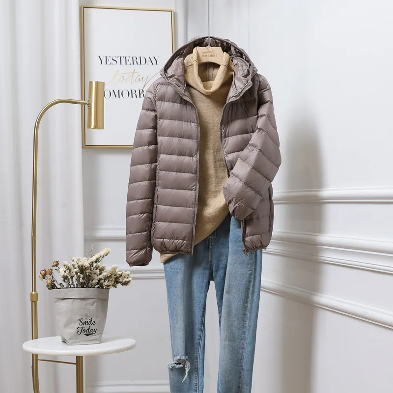 Damska Kurtka Puchowa z Kapturem - Lekka i Pikowana