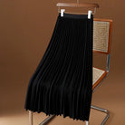 Czarna Plisowana Spódnica Midi – Elegancki Wysoki Stan i Elastyczny Pas do Codziennych Stylizacji 0