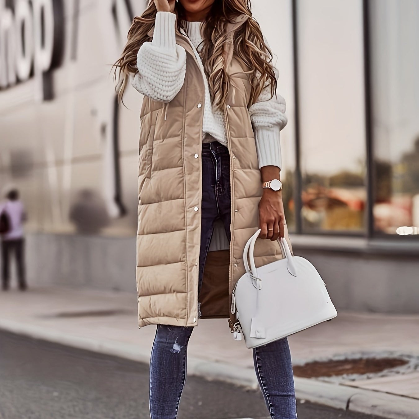 Damska Pikowana Kamizelka – Stylowy Kaptur i Komfort na Sezon Przejściowy 1