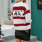 Damski Sweter Świąteczny – Uroczy Wzór Renifera i Ciepła Dzianina na Zimowe Wydarzenia 2