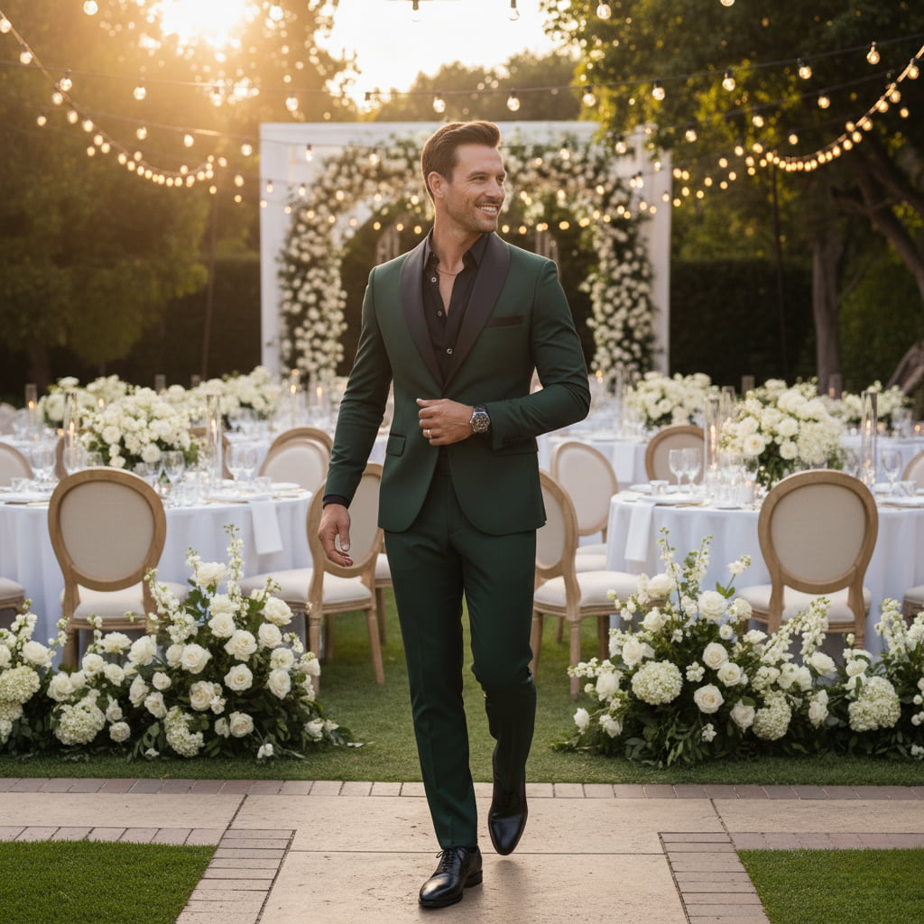 Męski Garnitur Slim Fit – Elegancka Jednorzędowa Marynarka Idealna na Specjalne Okazje 5