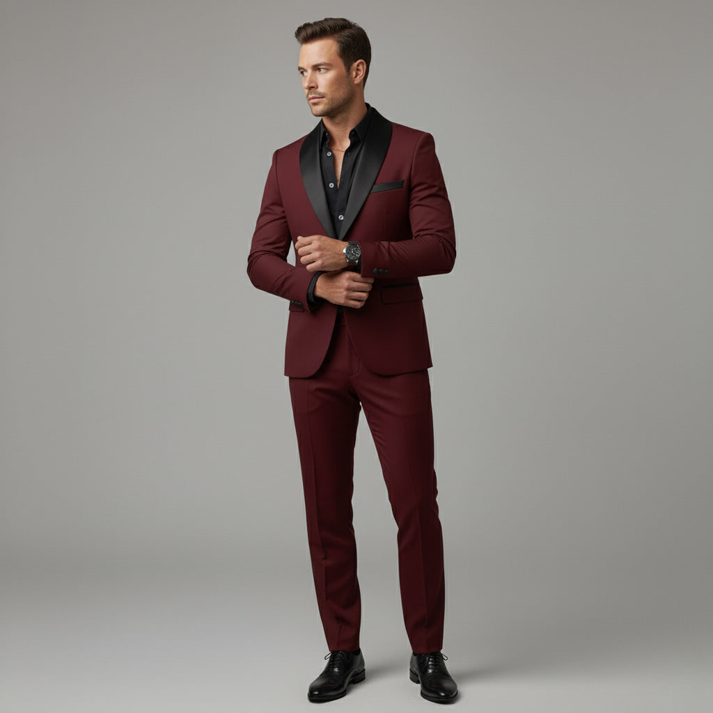 Męski Garnitur Slim Fit – Elegancka Jednorzędowa Marynarka Idealna na Specjalne Okazje 9