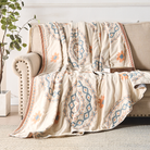 Miłośnicy Stylu Boho Dwustronny Kocyk – Artystyczny Wzór Mandali dla Komfortu i Dekoracji 1