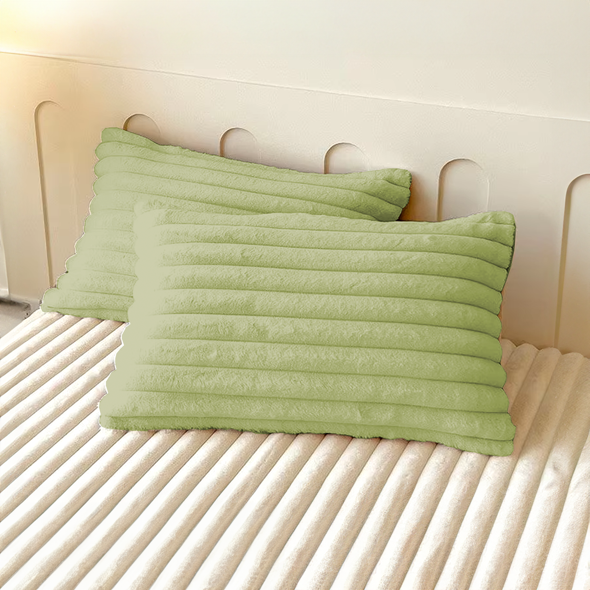 Miłośnicy Wygody Zestaw Poszewek na Poduszki – Prążkowana Tekstura i Puszystość 1