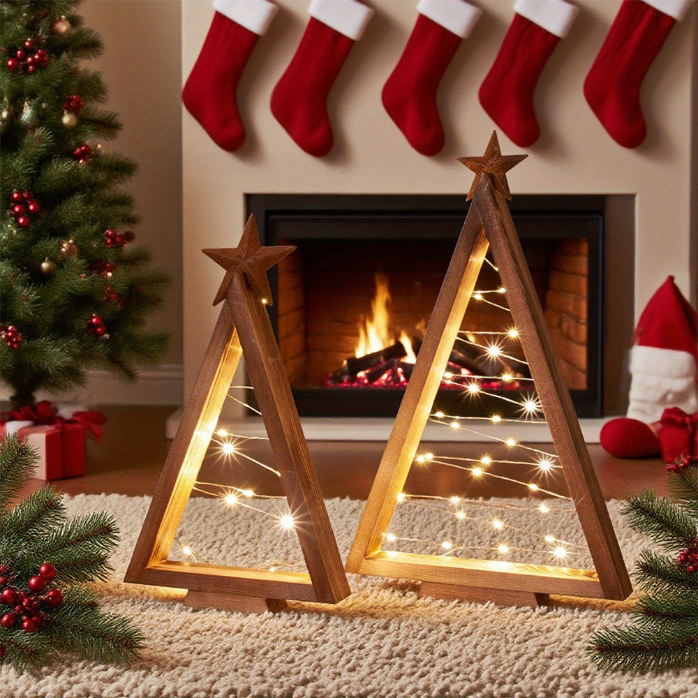 Minimalistyczna Choinka LED – Elegancka Ozdoba Świąteczna na Stół z Ciepłym Światłem 2