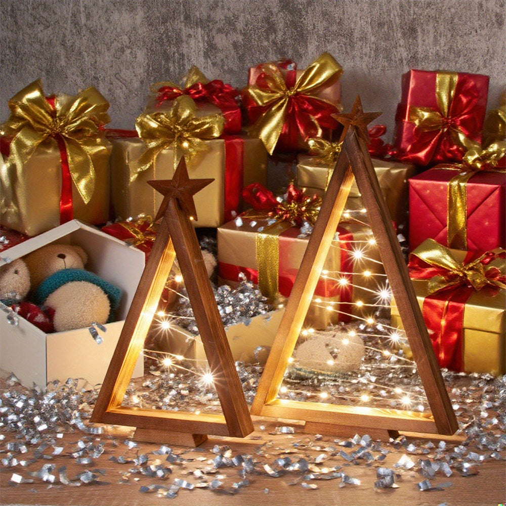 Minimalistyczna Choinka LED – Elegancka Ozdoba Świąteczna na Stół z Ciepłym Światłem 3