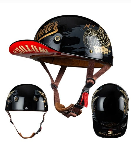 Motocykliści Kask Półskorupowy – Lekki i Stylowy z Certyfikatem Bezpieczeństwa 3