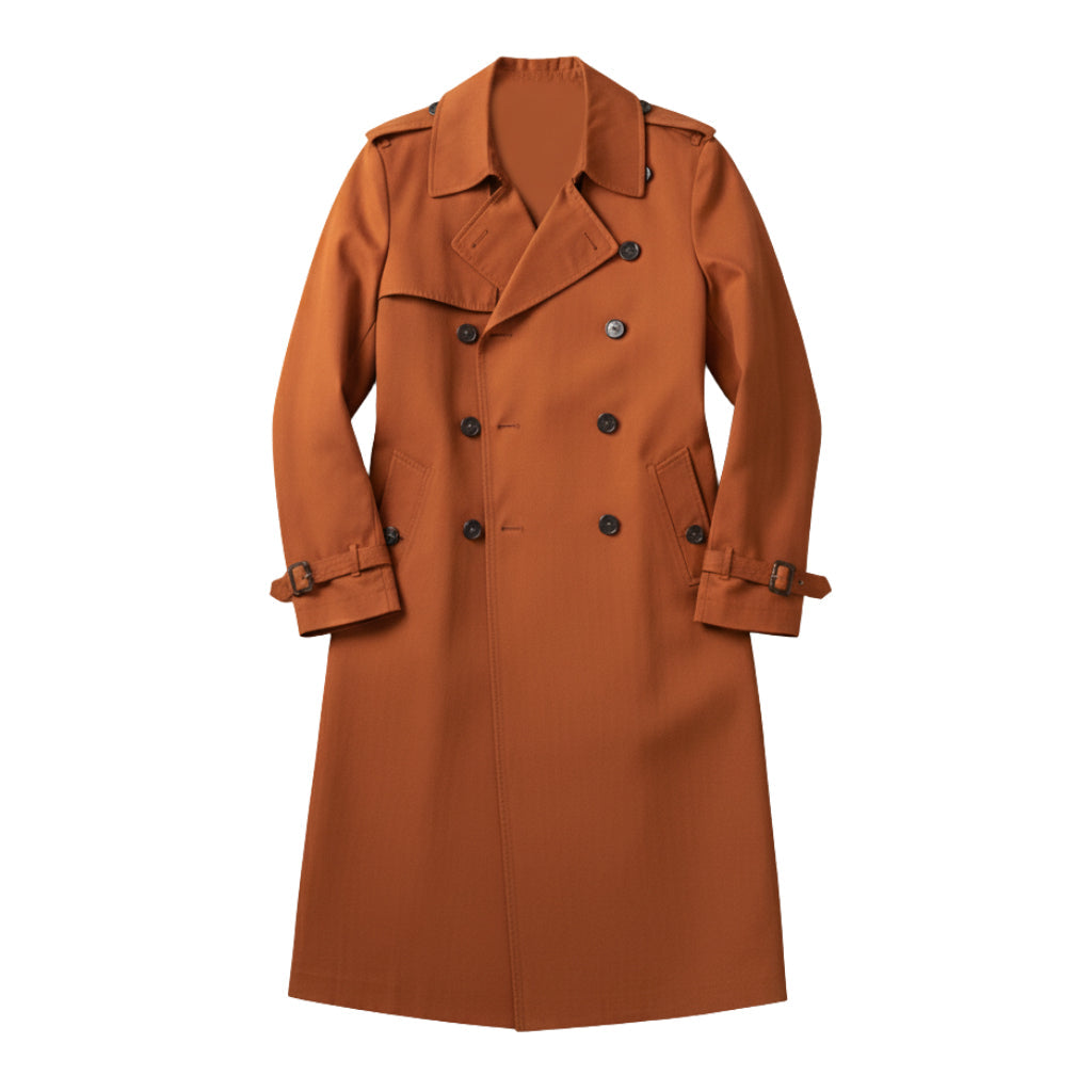 Płaszcz Męski Czarny – Elegancki Dwurzędowy Trencz Wodoodporny na Wiosnę i Jesień 5