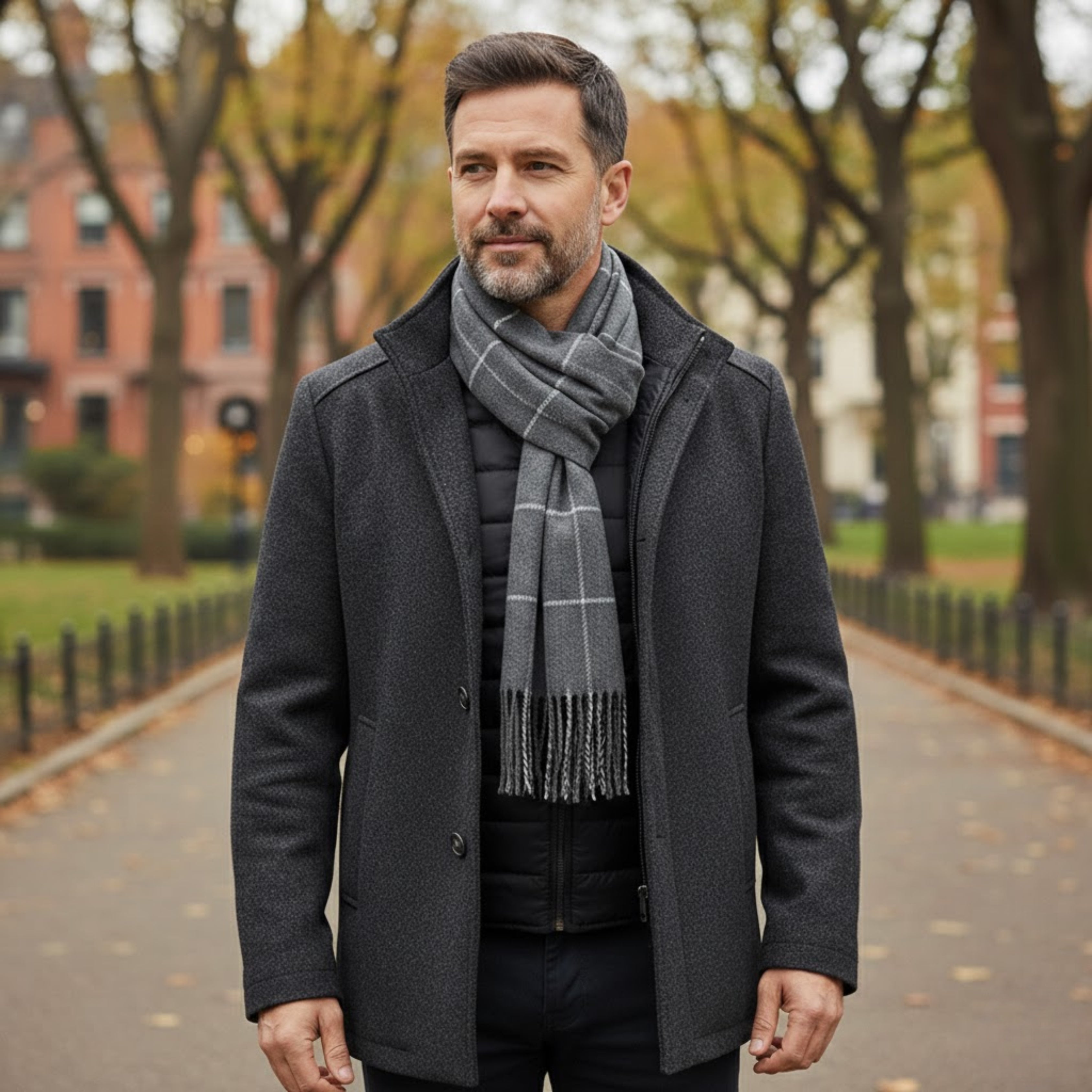 Płaszcz Męski Pikowany – Elegancki Krój Slim Fit z Stójką na Chłodniejsze Dni 1