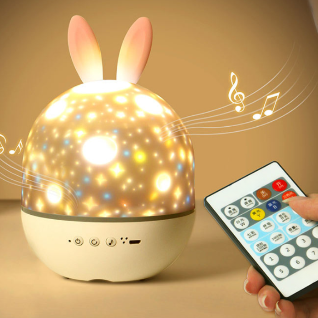 Rodzice Dzieci – Projektor Gwiaździstego Nieba – Uspokajająca Lampka Nocna z Muzyką 0