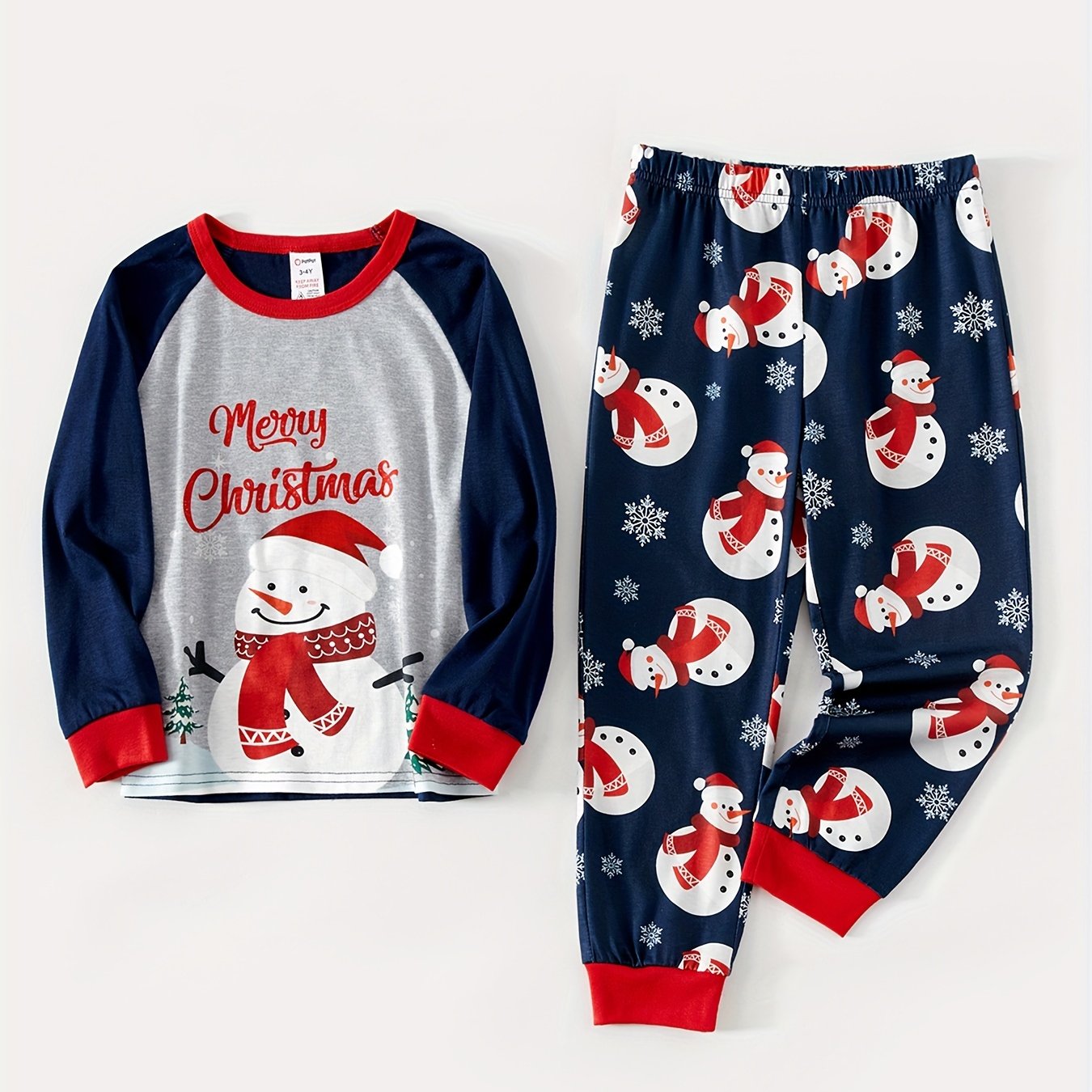 Rodzinna Piżama Świąteczna Unisex – Uroczy Nadruk Bałwana dla Komfortu w Zimowe Wieczory 2