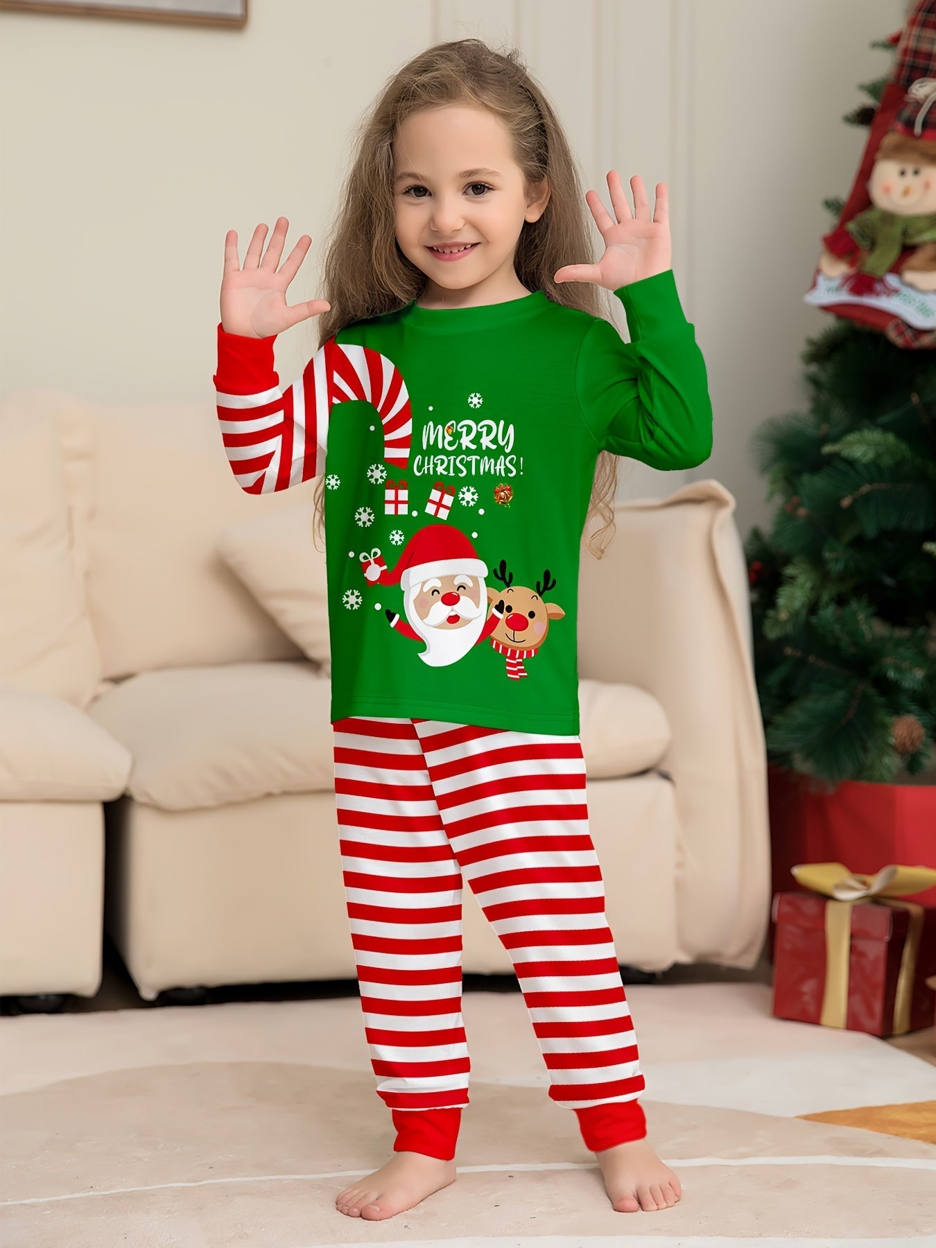 Rodzinny Zestaw Piżam Unisex – Ognioodporny Dżersej dla Wygodnych Świątecznych Wieczorów 3